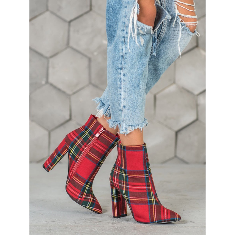 Seastar Stylové kozačky na sloupek červené vícebarevný 1