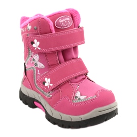 Boty American Club s růžovými motýly s membránou HL28 bílý černý 1