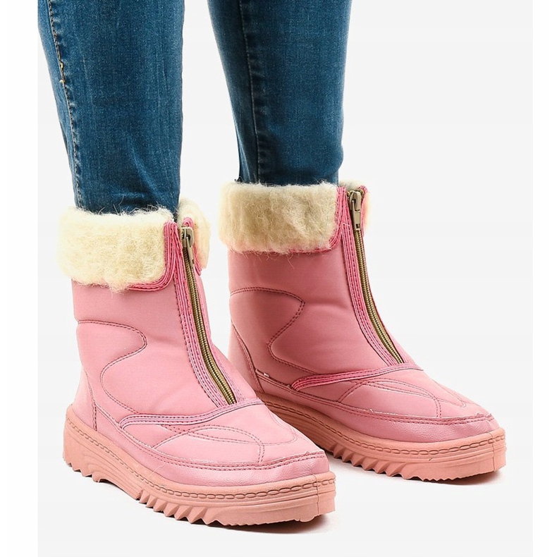Růžové kotníkové boty na sněhu 69 růžový 1