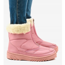 Růžové kotníkové boty na sněhu 69 růžový 2