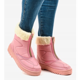 Růžové kotníkové boty na sněhu 69 růžový 3