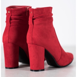Ideal Shoes Semišové boty na baru červený 2
