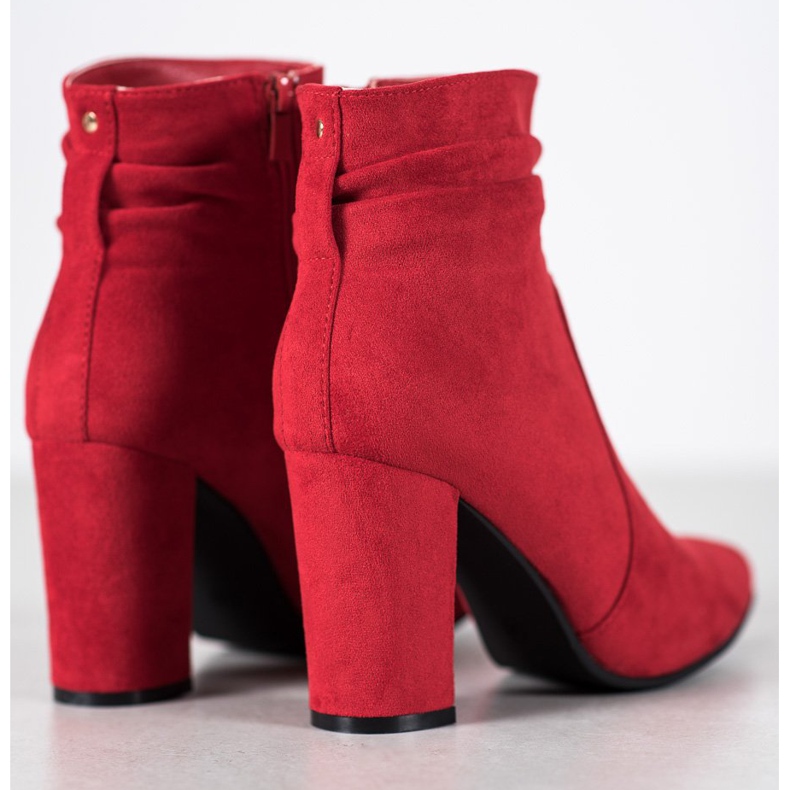 Ideal Shoes Semišové boty na baru červený 2