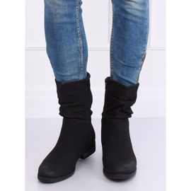 Černé dámské ploché černé kozačky 5139 Black černý 1