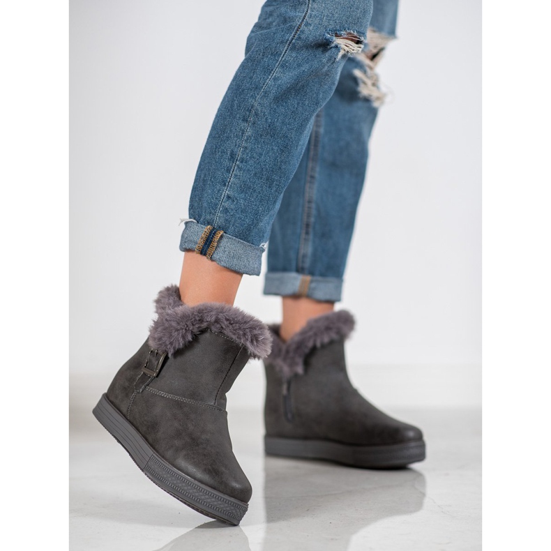 SHELOVET Boty se zipem šedá 2