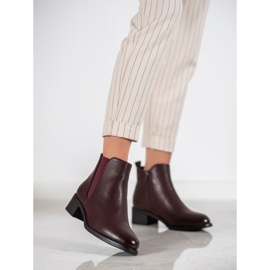 Ideal Shoes Klasické kozačky s gumičkou červený 2