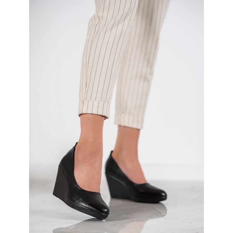 J. Star Pohodlné černé lodičky černý 2