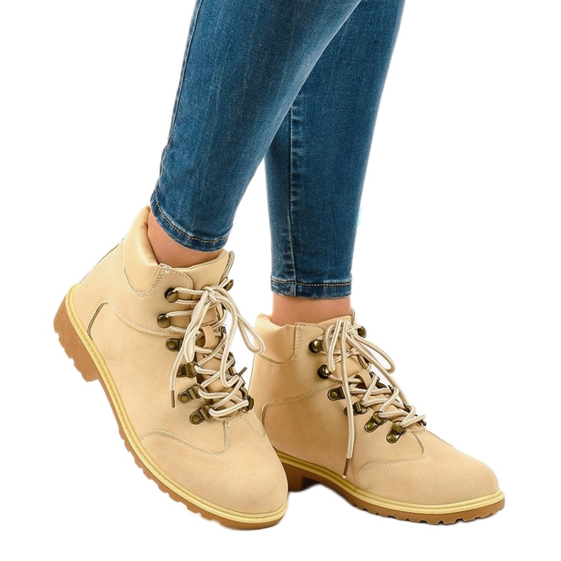 Béžové turistické boty bez izolace XDS1702 béžový 1