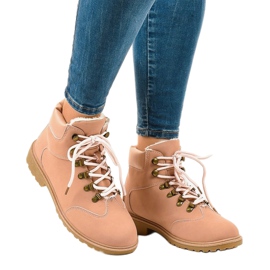 Růžové zateplené boty DS1702 růžový 1