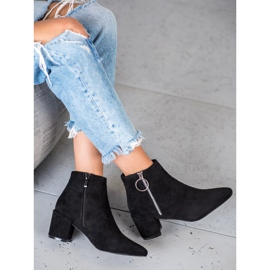 SHELOVET Suede Booties In Spitz černá 5