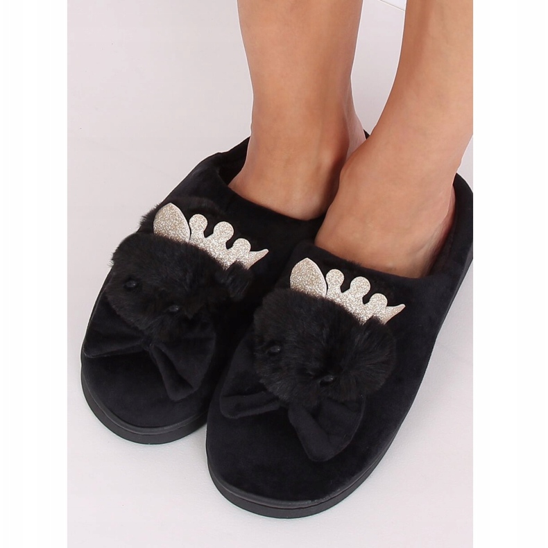 Černé dámské černé pantofle DD112 Black černý 2