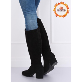 Černé vysoké podpatky boty YQ218P Black Ii Genre černý 1