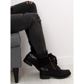 Černé boty se šněrováním černá 17103-2 Black II Quality černý 1