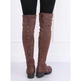 Dámské jezdecké boty béžově hnědé 0-207 Khaki béžový 2