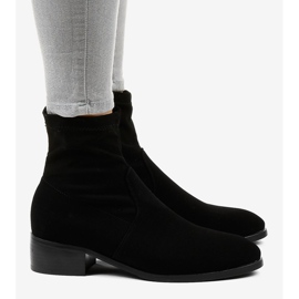 Černé ploché dámské zateplené boty CN877 černý 2