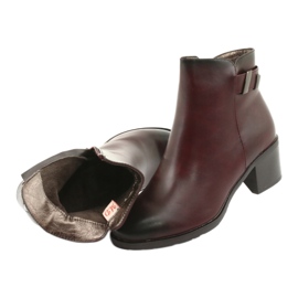 M.Daszyński Boty na zipu izolované Daszyński SA153 klaret červené vícebarevný 5