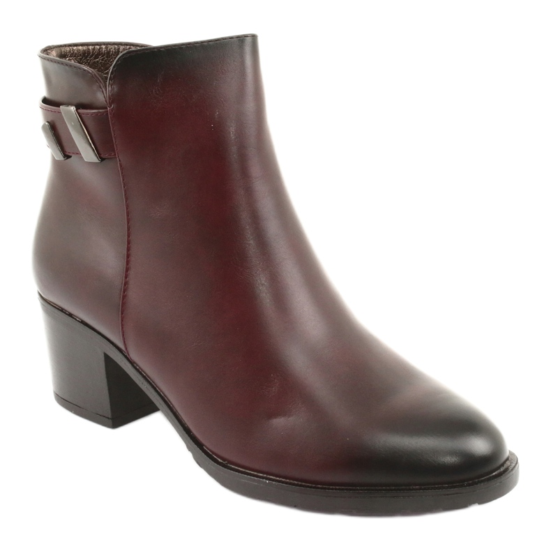 M.Daszyński Boty na zipu izolované Daszyński SA153 klaret červené vícebarevný 1