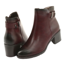 M.Daszyński Boty na zipu izolované Daszyński SA153 klaret červené vícebarevný 4