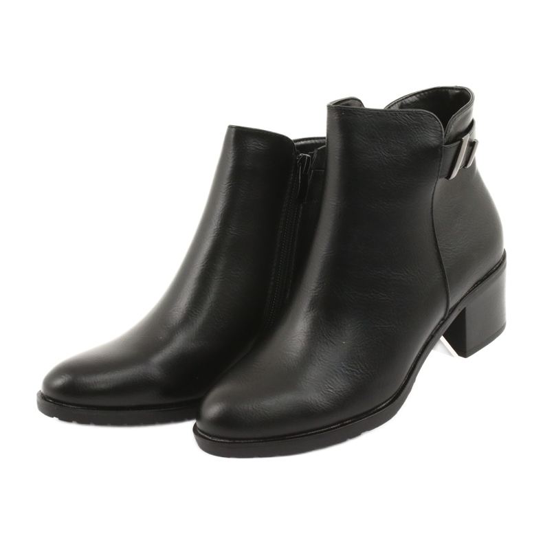 M.Daszyński Černé zateplené zipové boty Daszyński SA153 černá 3 M.Daszyński Černé zateplené zipové boty Daszyński SA153 černá 3