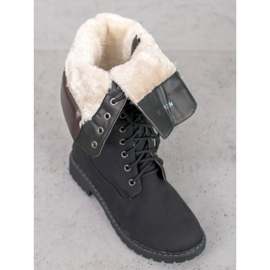 Seastar Teplé šněrovací boty černý 1
