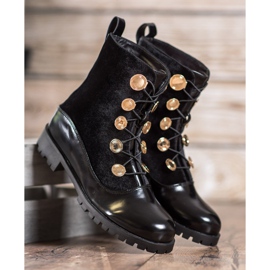 Seastar Velurové kozačky s žebrováním černý 1