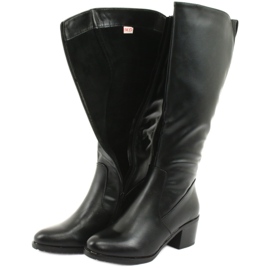 M.Daszyński Zateplené boty na vysokém podpatku Daszyński 153 černé černá 5