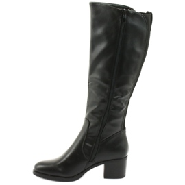 M.Daszyński Zateplené boty na vysokém podpatku Daszyński 153 černé černá 2