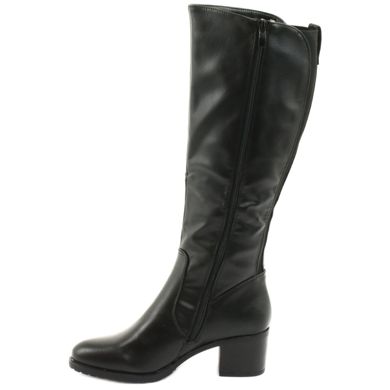 M.Daszyński Zateplené boty na vysokém podpatku Daszyński 153 černé černá 2