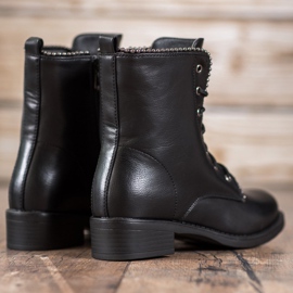 Janessa Klasické šněrovací boty černý 1