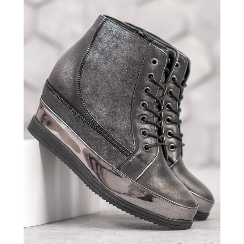 Sergio Leone Stříbrné tenisky šedá 1