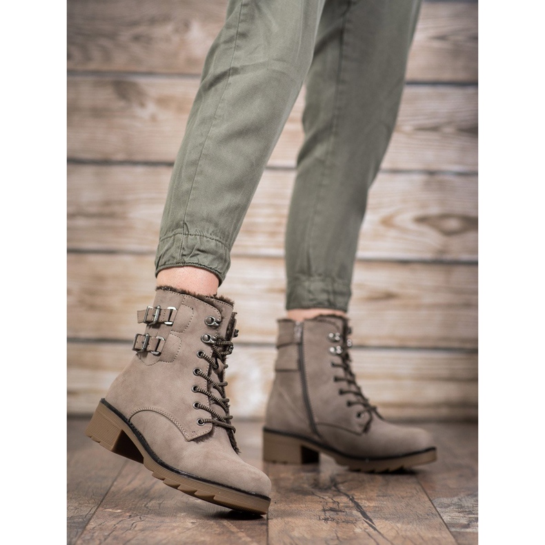 Sergio Leone Teplé šněrovací boty hnědý 1