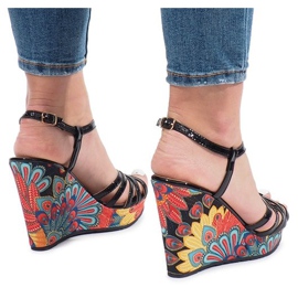 Černé sandály na klínku Ibrahim černý 1