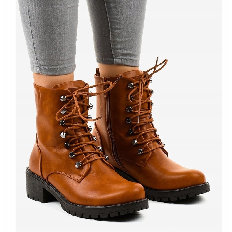 Hnědé zateplené vojenské boty K-9922 hnědý 1