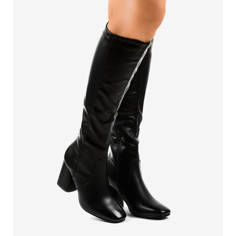 Černé boty z ekokůže 5319 černá 2