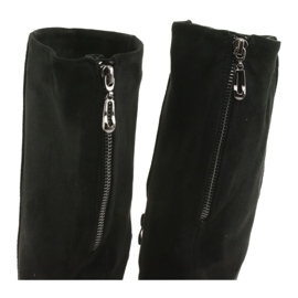 Černé semišové boty Sergio leone KZ273 černá 4