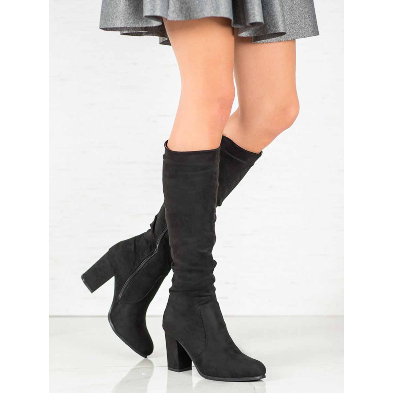 Wilady Semišové Boty Na Sloupu černý 1