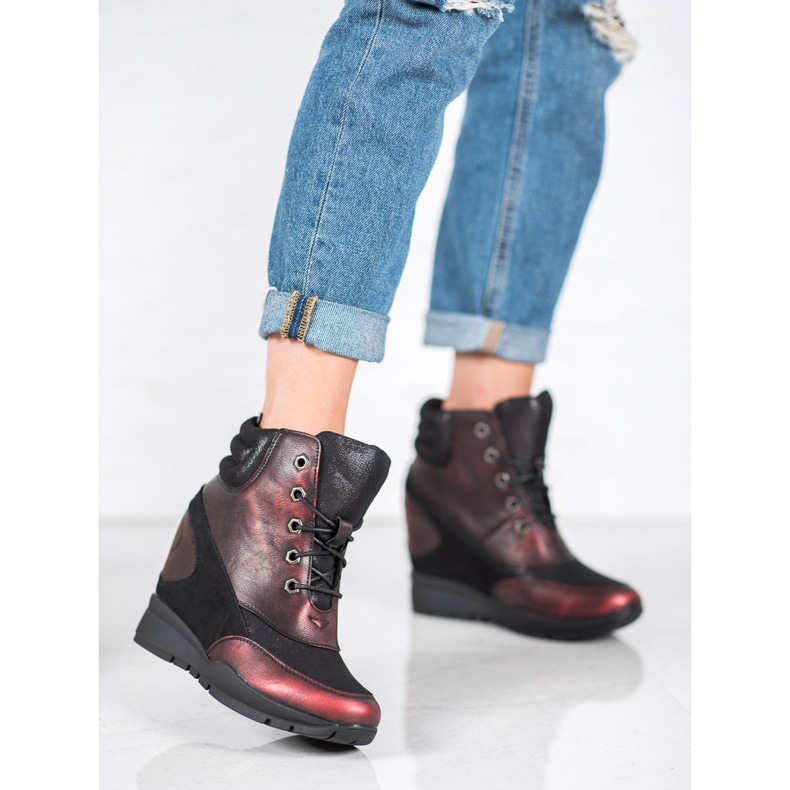 Sergio Leone Burgundské tenisky červené 1