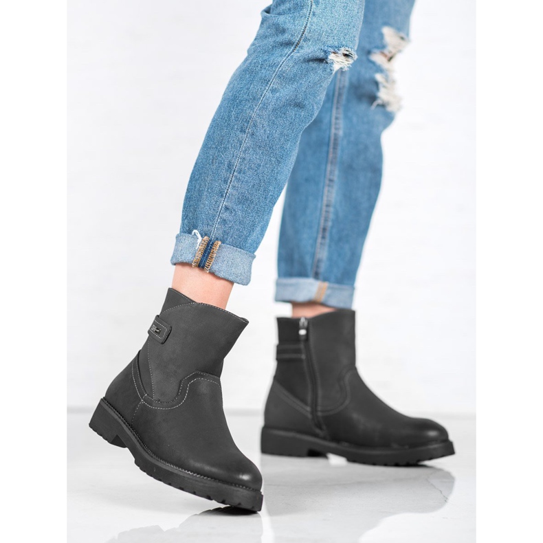 Sergio Leone Pohodlné černé boty černá 1 Sergio Leone Pohodlné černé boty černá 1