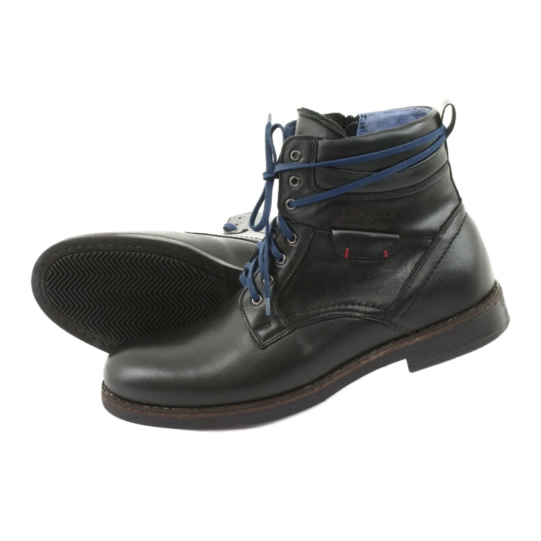 Nikopol Pánské kožené boty izolované zipem 700 černé černá 5