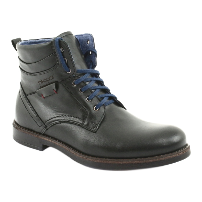 Nikopol Pánské kožené boty izolované zipem 700 černé černá 1