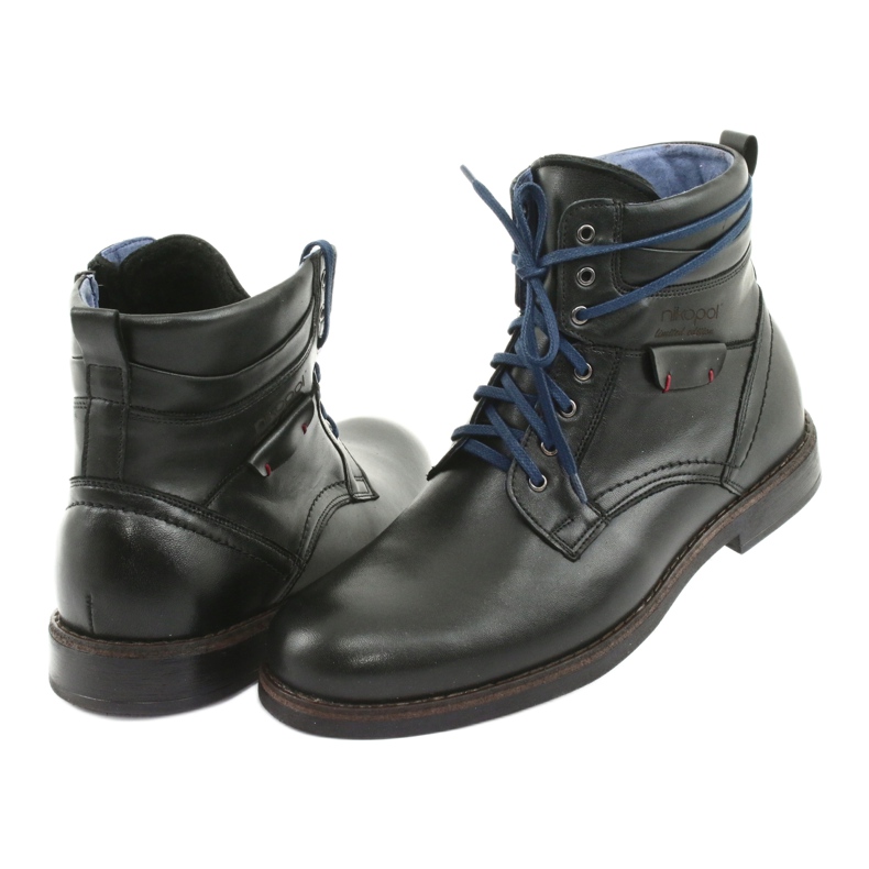 Nikopol Pánské kožené boty izolované zipem 700 černé černá 4