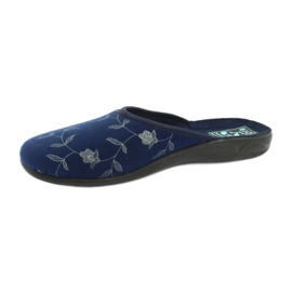 Velurové pantofle Adanex 18112 tmavě modré černý námořnická modř 2