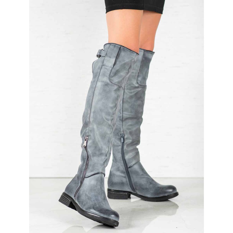 Forever Folie Ekologické kožené boty modrý 2