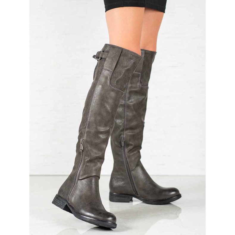 Forever Folie Ekologické kožené boty šedá 2