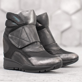 Sergio Leone Tenisky na suchý zip šedá 2