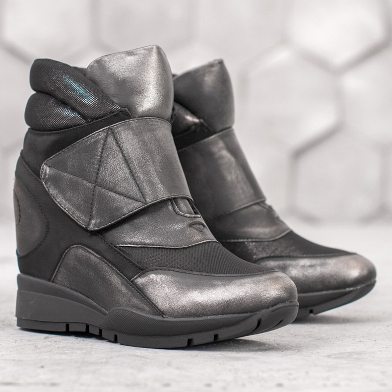 Sergio Leone Tenisky na suchý zip šedá 2