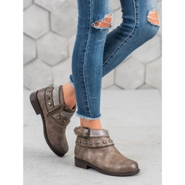 Forever Folie Boty s kamínky hnědý 1