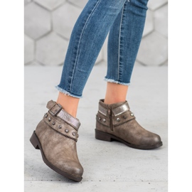 Forever Folie Boty s kamínky hnědý 2