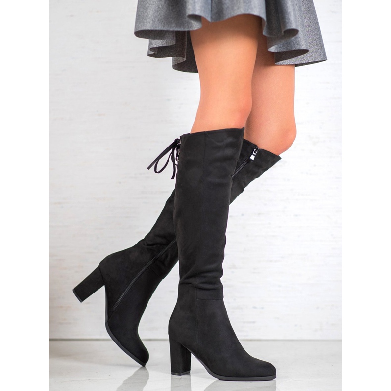 Semišové boty VINCEZA černý 1