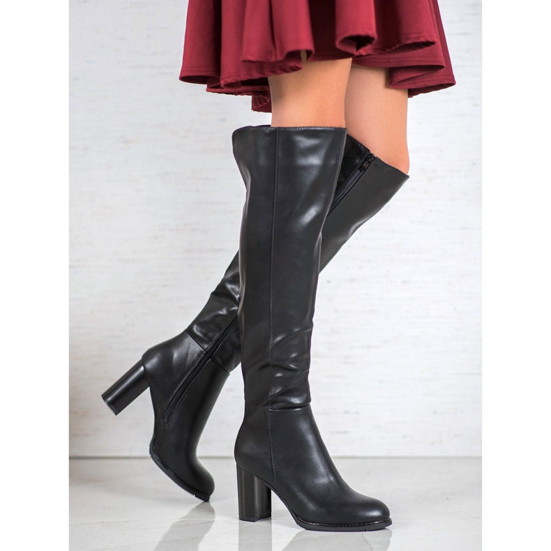 Sixth Sense Vysoké boty s eko kůží černá 1